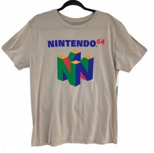 Nintendo 64 N64 Mens Tan Graphic T-Shirt Lg New